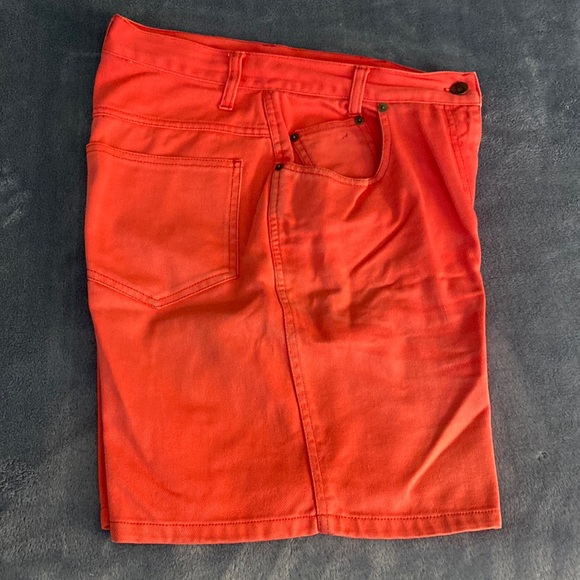 Red Jean Shorts - Picture 2 of 3